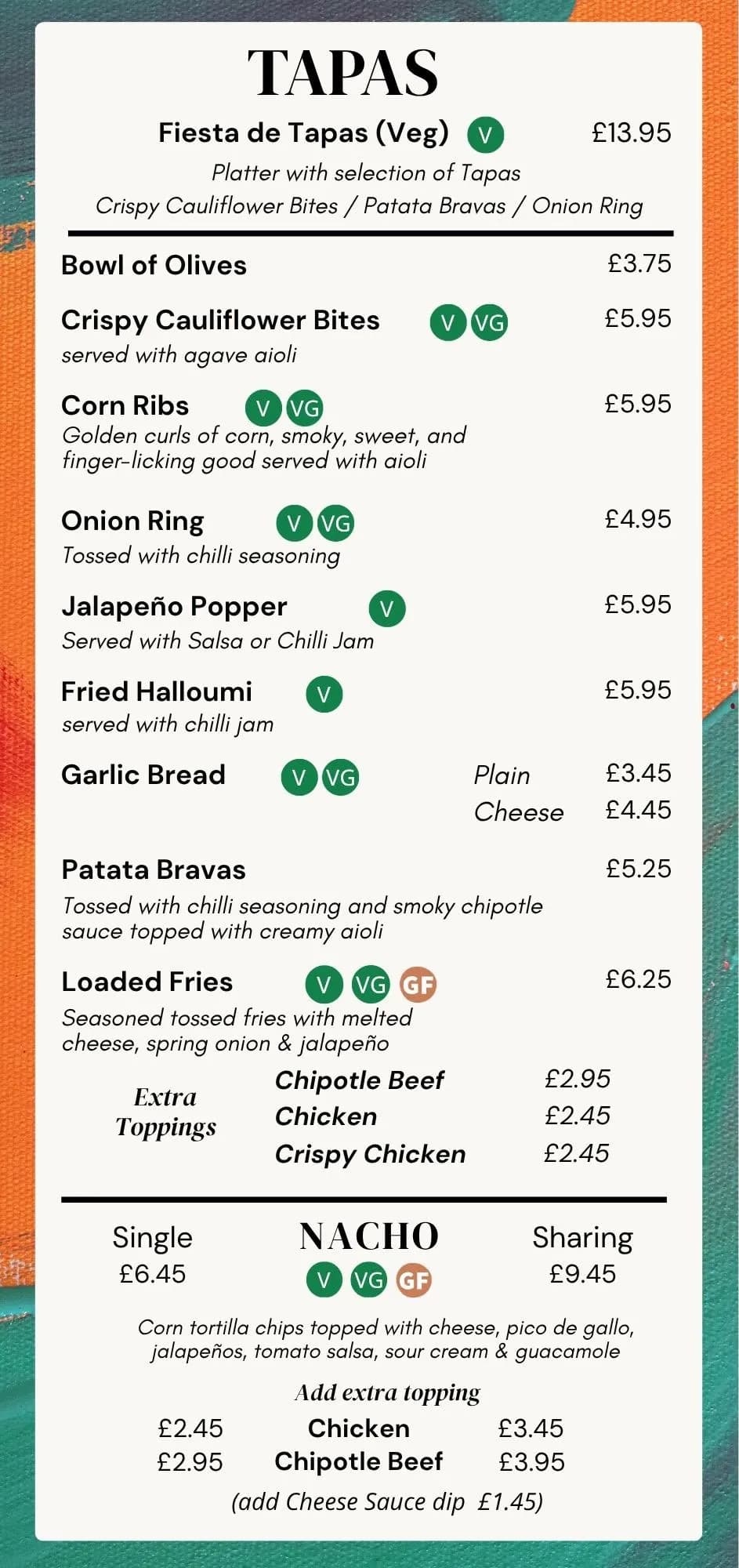 Tapas - Vegetarian
