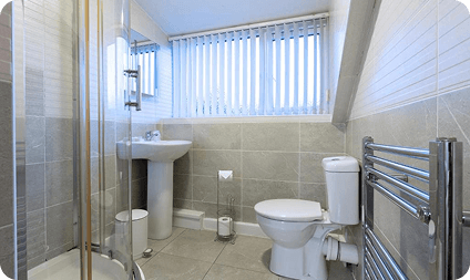 Guest bathroom with towel rail