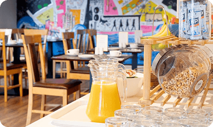 Breakfast table setting
