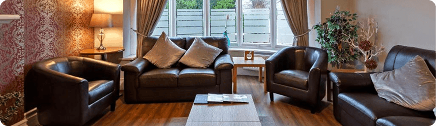 Hotel lounge with sofas